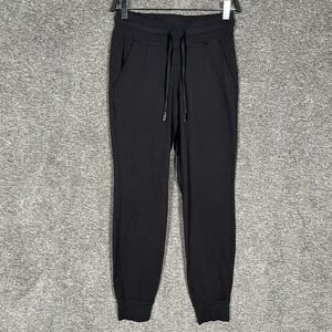 Lululemon Sweatpants Womens 4 Black Knit Joggers Drawstring Ready to Rulu